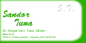 sandor tuma business card